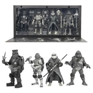 PREVENTA TMNT x Universal Monsters  Black & White Turtles 4-Pack (PRECIO: $2950, APARTADO: $350)